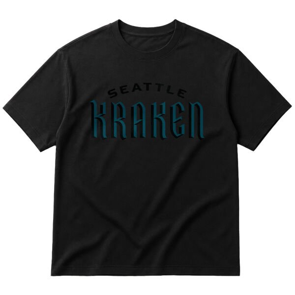 Seattle Kraken Oversize Tişört S - Siyah