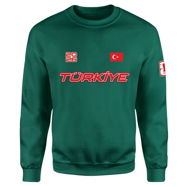 Türkiye 2026 Sweatshirt M - Nefti Yeşili