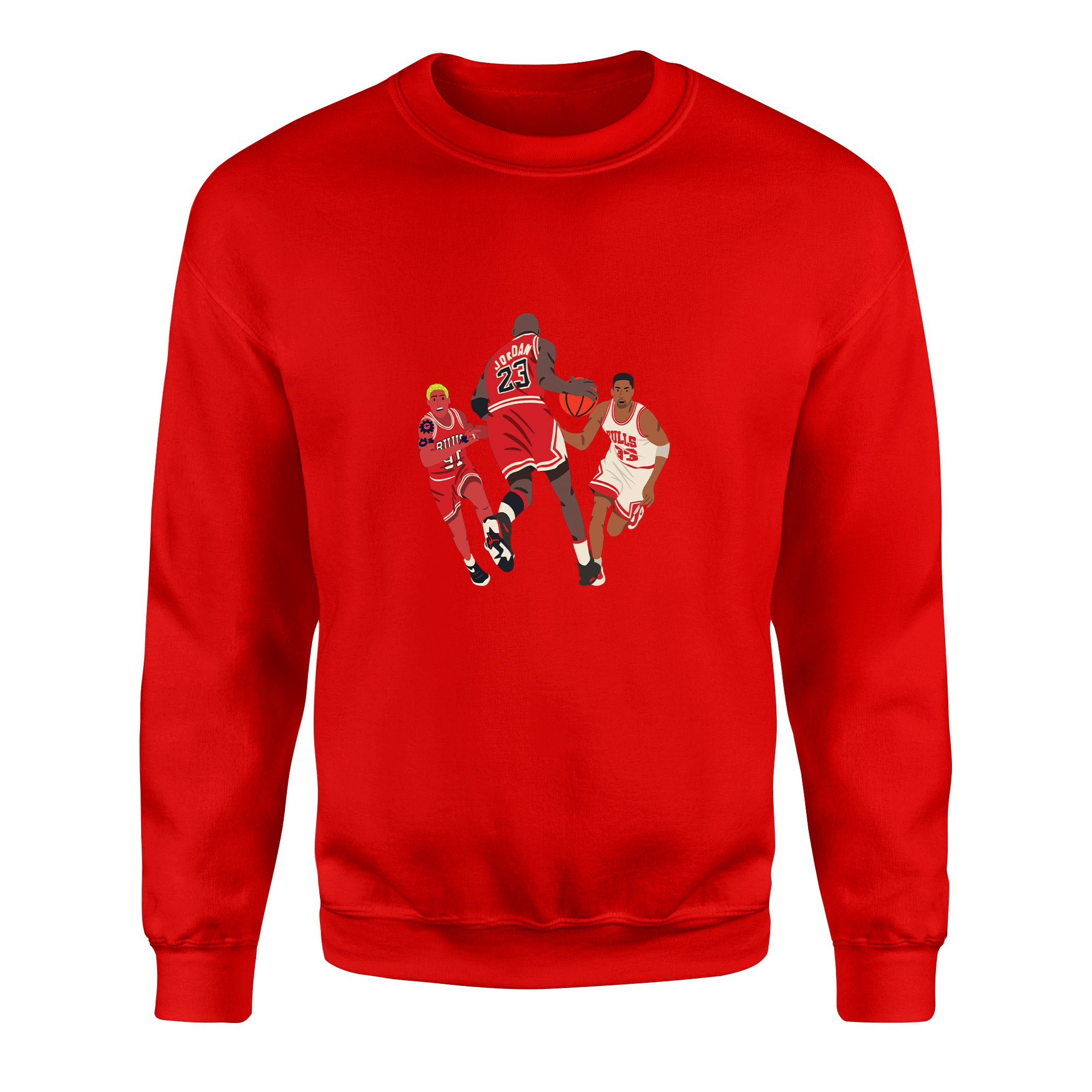Jordan, Pippen, Rodman Sweatshirt XL - Kırmızı