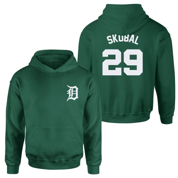 Tarik Skubal 29 Detroit Tigers Jersey Hoodie S - Nefti Yeşili