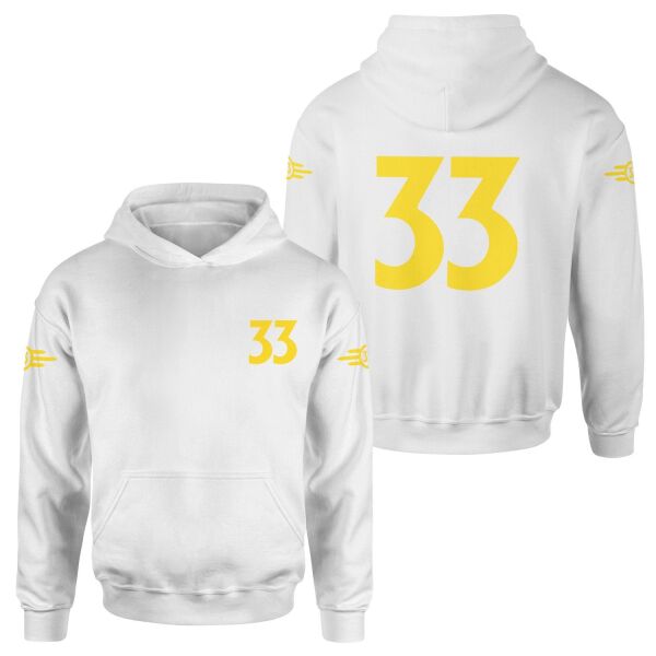 Vault 33 Dweller | Fallout Dweller Edition Hoodie M - Beyaz