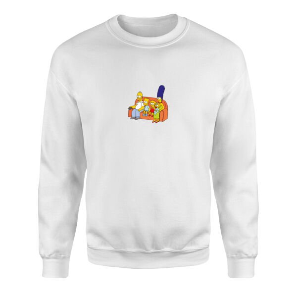 The Simpsons Family Sweatshirt M - Beyaz