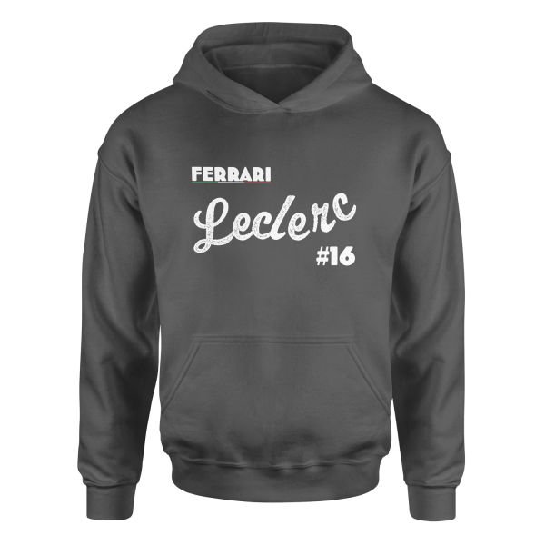 Charles Leclerc Cursive Illustration Hoodie XL - Füme