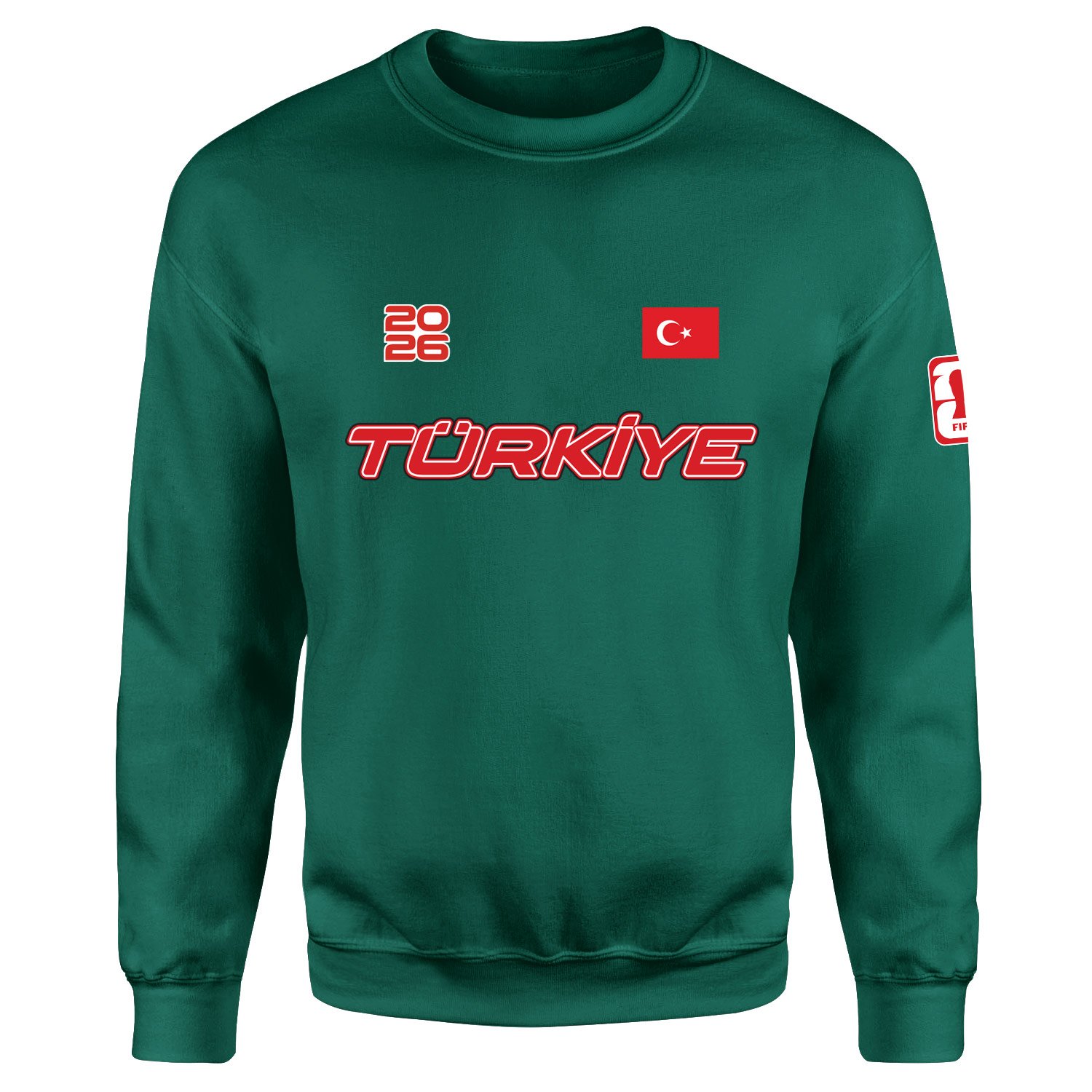 Türkiye 2026 Sweatshirt XL - Nefti Yeşili