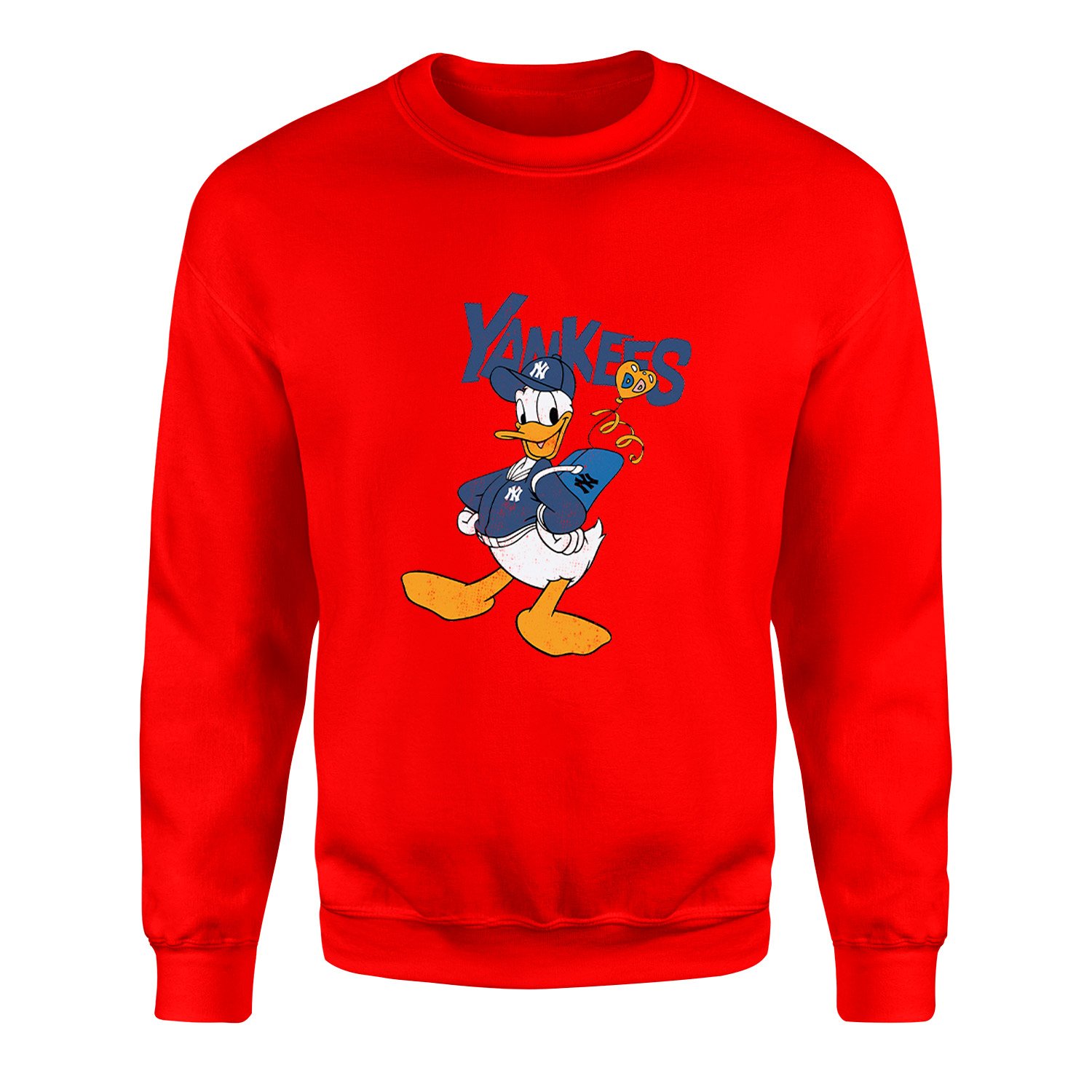Donald Yankees Grunge Sweatshirt L - Kırmızı