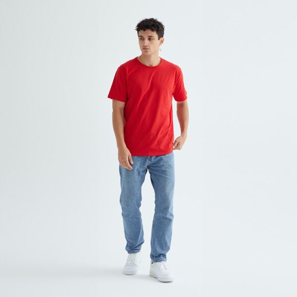 Baskısız Düz Casual Tişört XL - Kırmızı