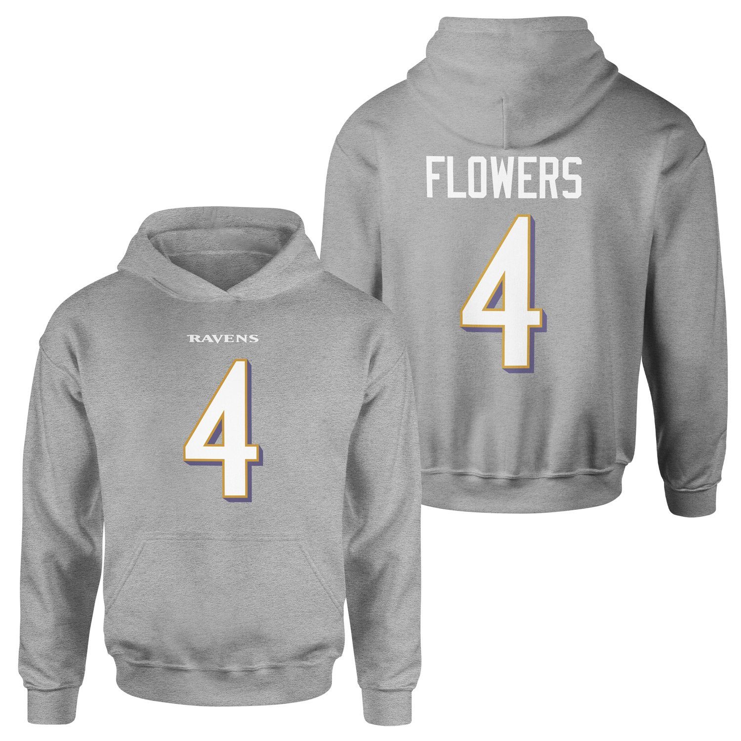 Zay Flowers Baltimore Ravens Hoodie M - Gri
