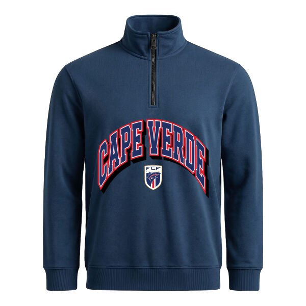 Cape Verde 2026 Varsity Yarım Fermuarlı Sweatshirt L - İndigo Mavisi