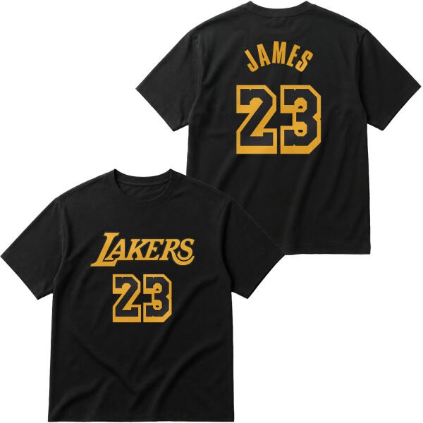 LeBron James 23 Lakers Black Oversize Tişört L - Siyah