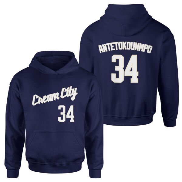 Giannis Antetokounmpo Milwaukee Forma Hoodie L - İndigo Mavisi