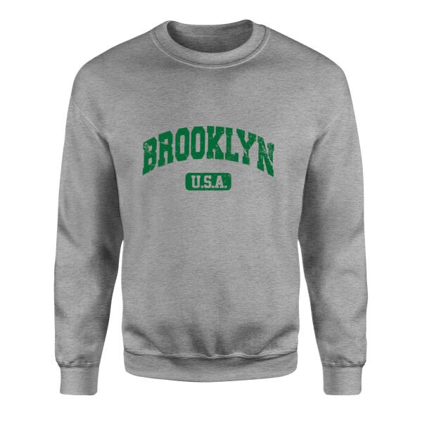 Brooklyn, USA Sweatshirt M - Gri