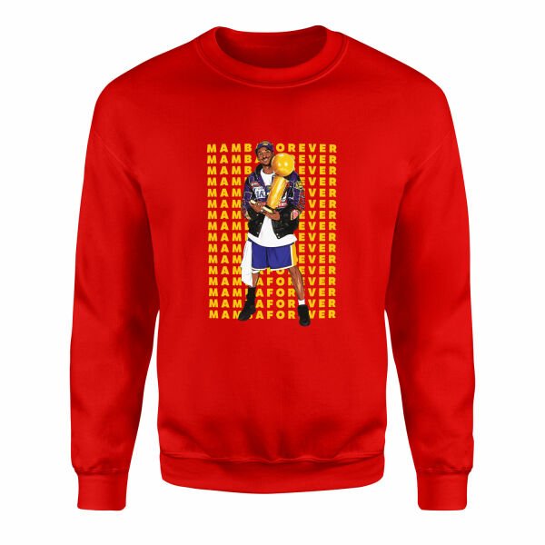 MAMBA FOREVER Kobe Bryant Sweatshirt M - Kırmızı