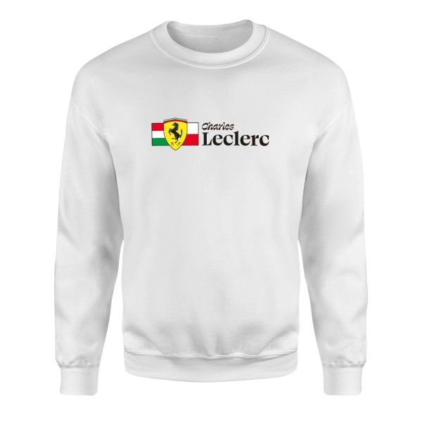 Charles Leclerc ITA-MON Elegant Sweatshirt S - Beyaz