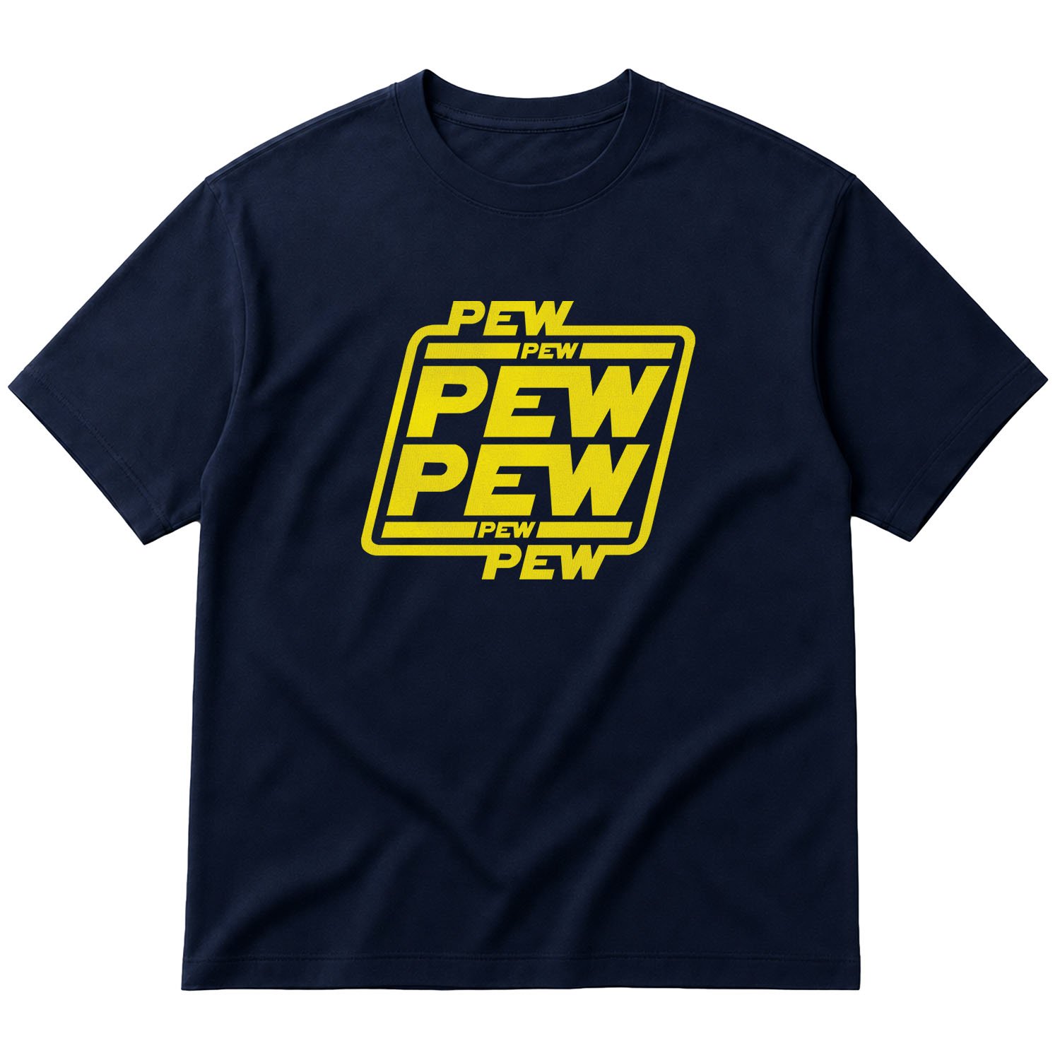 Pew Pew Pew Oversize Tişört L - İndigo Mavisi