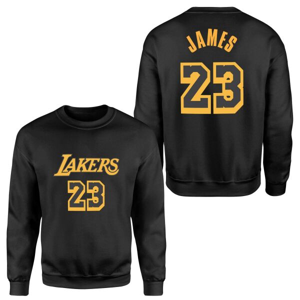 LeBron James 23 Lakers Black Sweatshirt L - Siyah