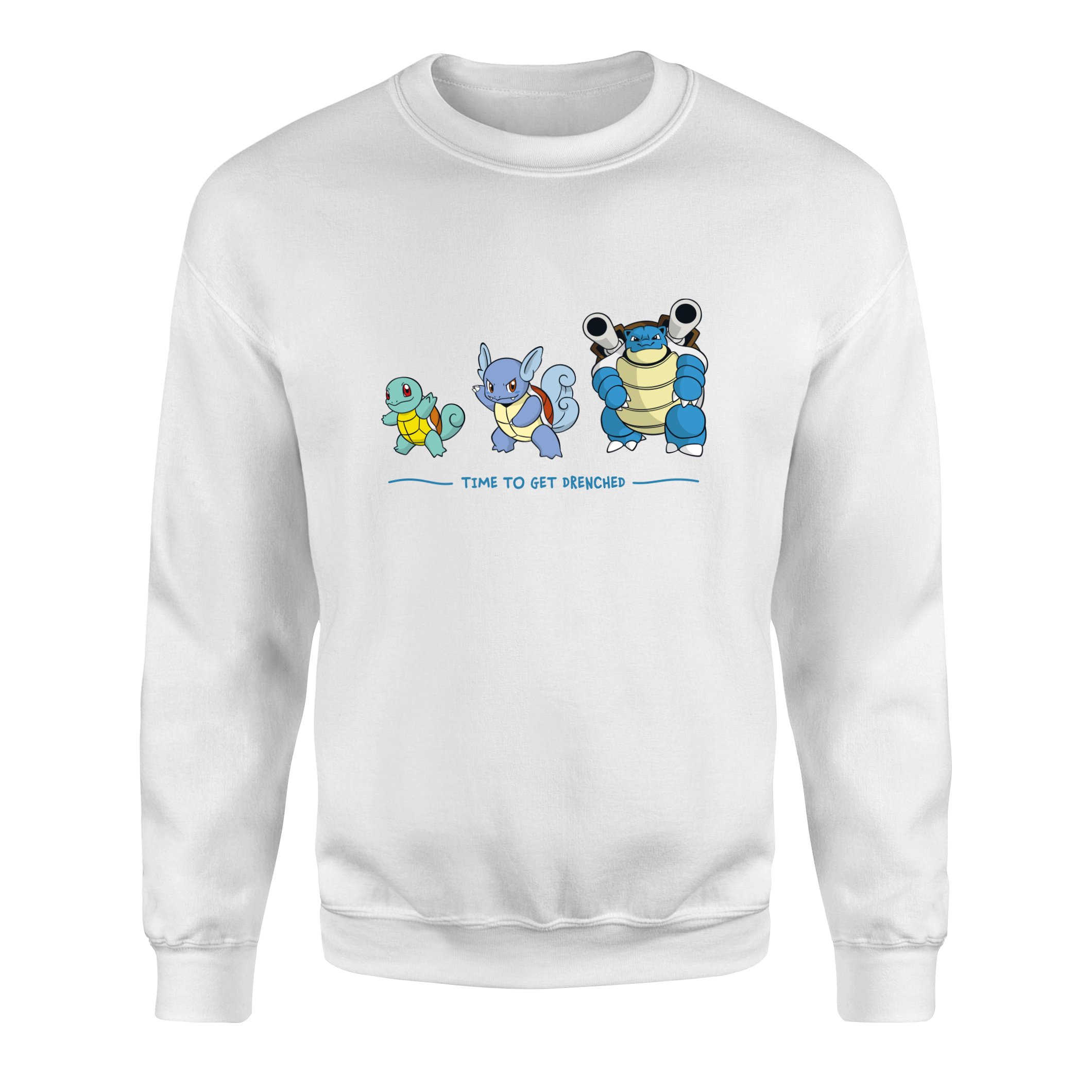 Squirtle Evolution | Time to Get Drenched Sweatshirt M - Beyaz