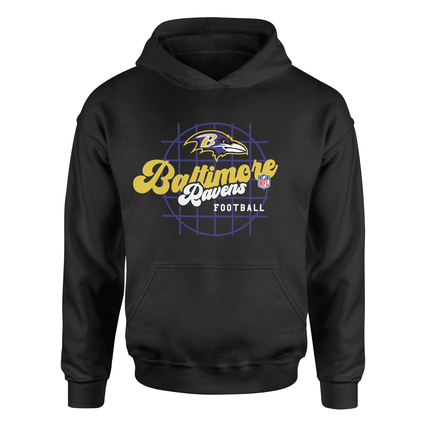 Baltimore Ravens Purple Thunder Hoodie XXL - Siyah