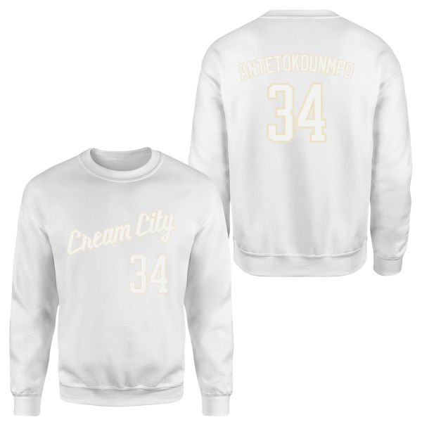 Giannis Antetokounmpo Milwaukee Forma Sweatshirt L - Beyaz