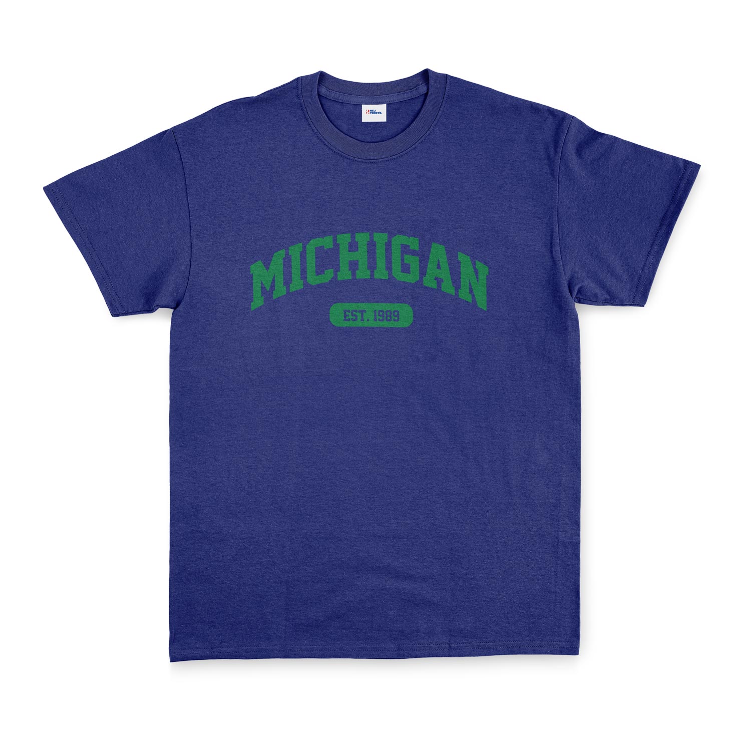 Michigan EST. 1989 Tişört XL - İndigo Mavisi