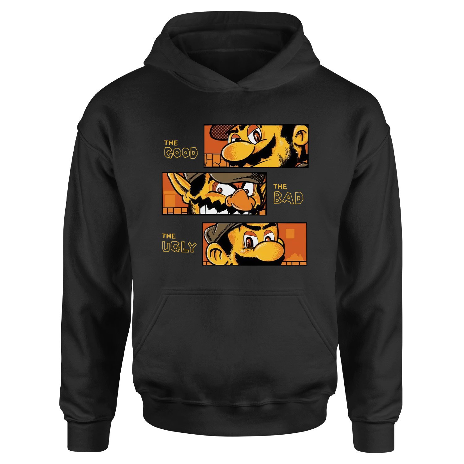 Mario Bros The Good, Bad & Ugly Hoodie XL - Siyah