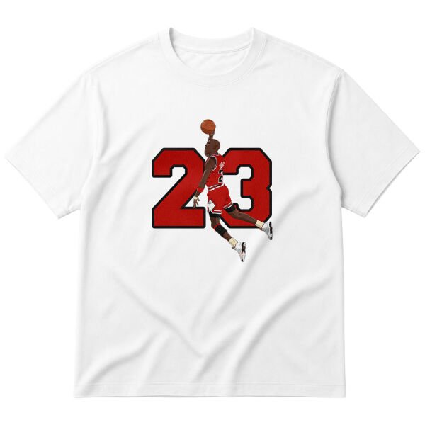 Michael “Air” Jordan Dunk Oversize Tişört S - Beyaz