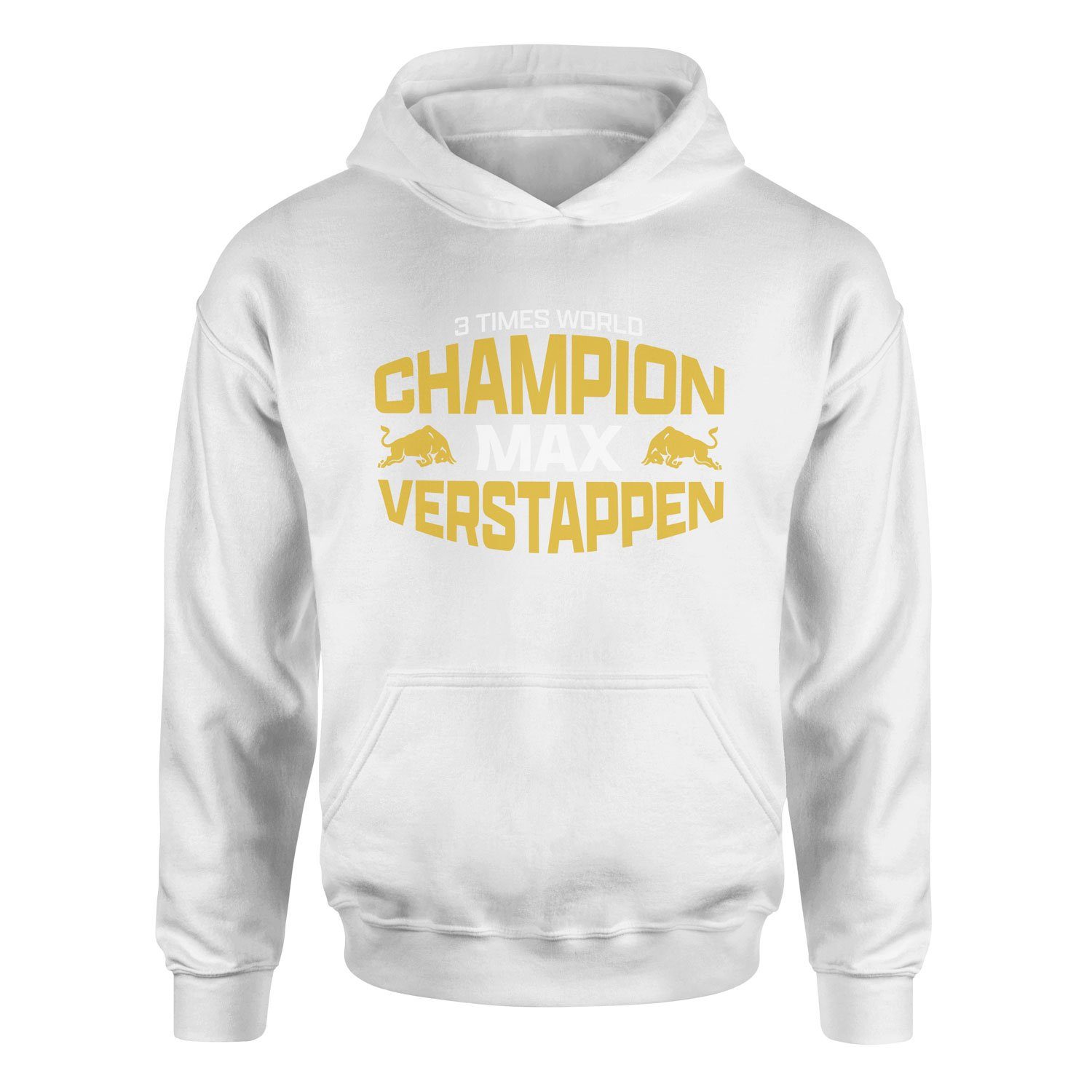 Max Verstappen 3 Times World Champion Hoodie M - Beyaz