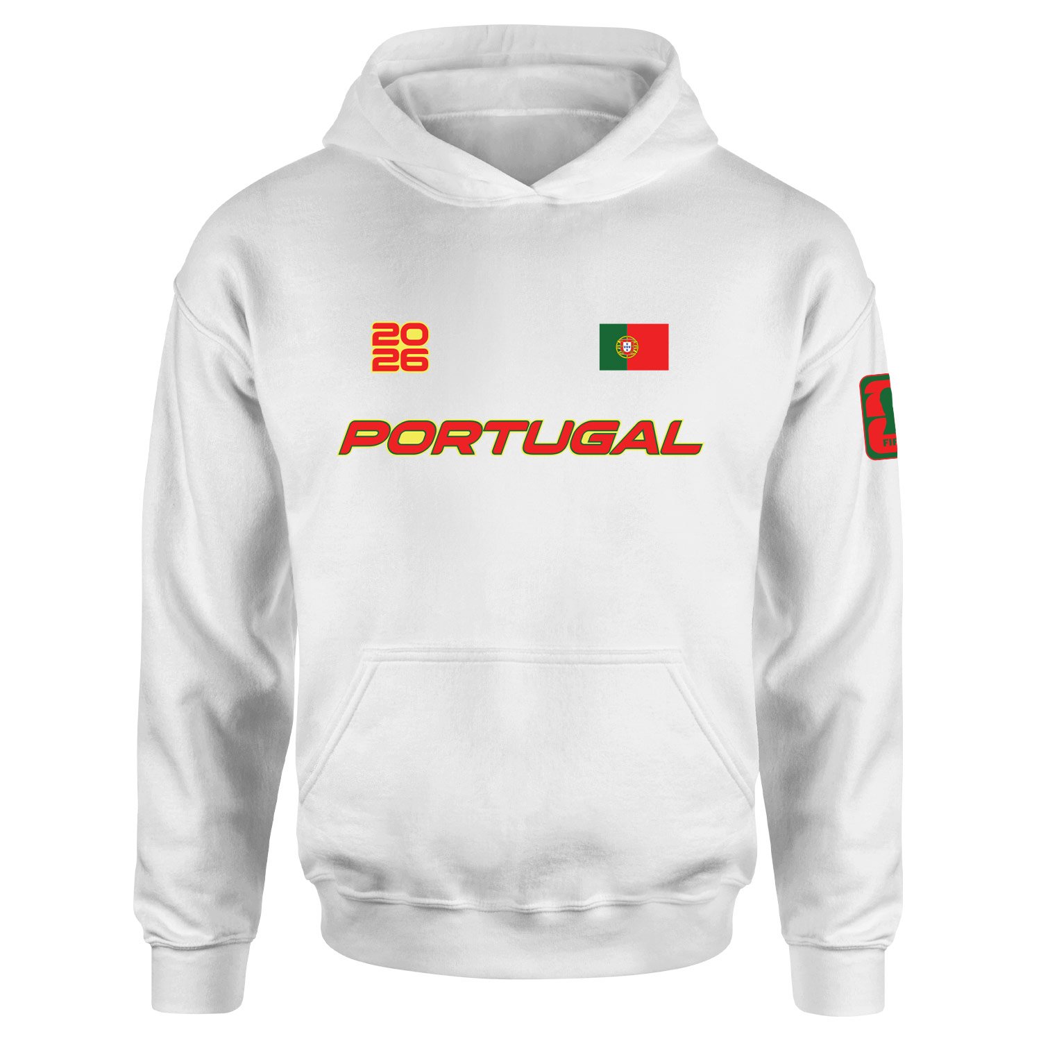 Portekiz 2026 Hoodie L - Beyaz