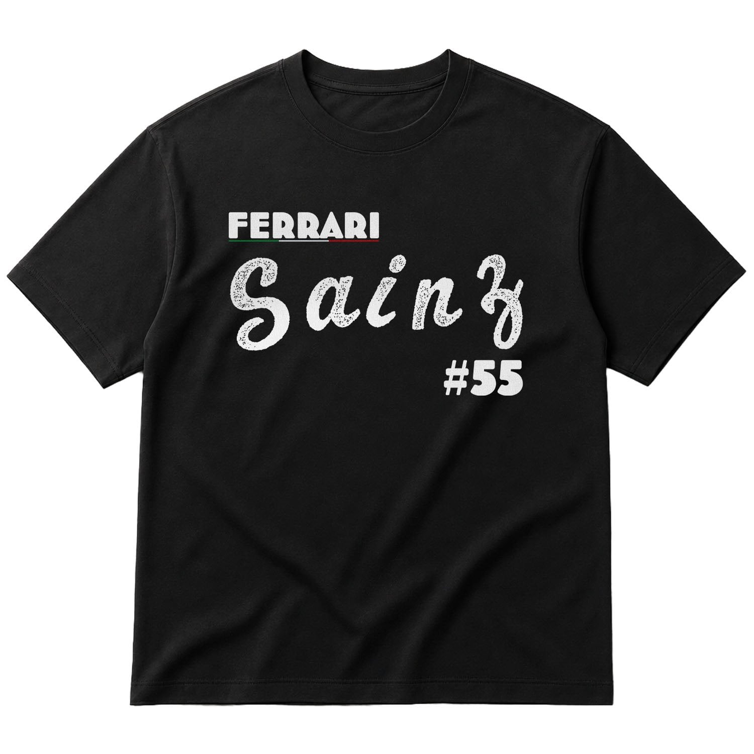 Carlos Sainz Cursive Illustration Oversize Tişört