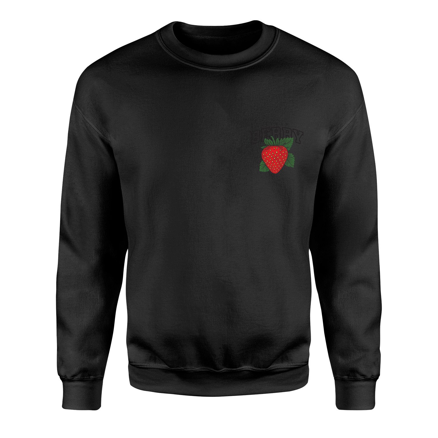 Strawberry Sweatshirt L - Siyah