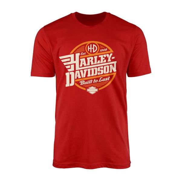 Harley-Davidson Built to Last Tişört L - Kırmızı