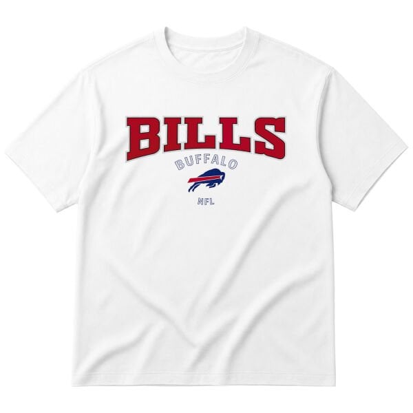Buffalo Bills NFL Oversize Tişört L - Beyaz