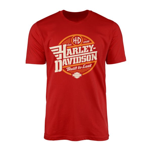 Harley-Davidson Built to Last Tişört XL - Kırmızı