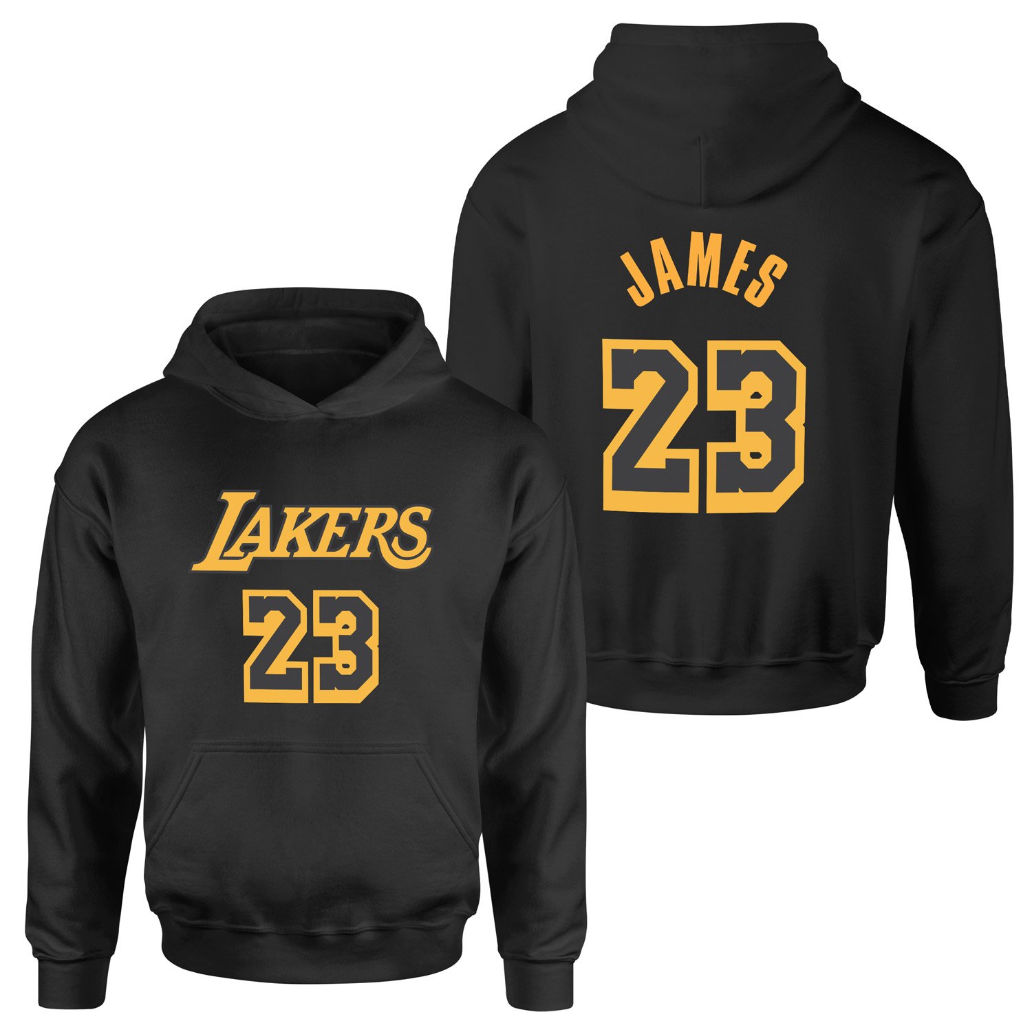 LeBron James 23 Lakers Black Hoodie XXL - Siyah