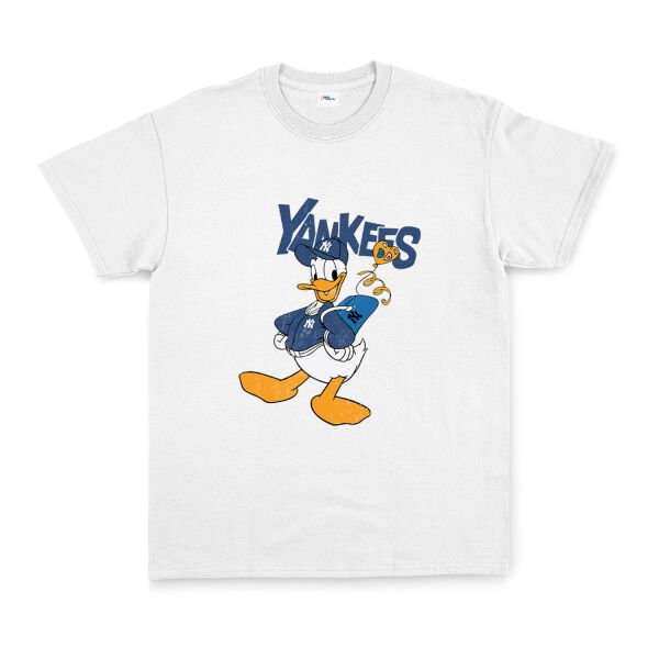 Donald Yankees Grunge Tişört M - Beyaz