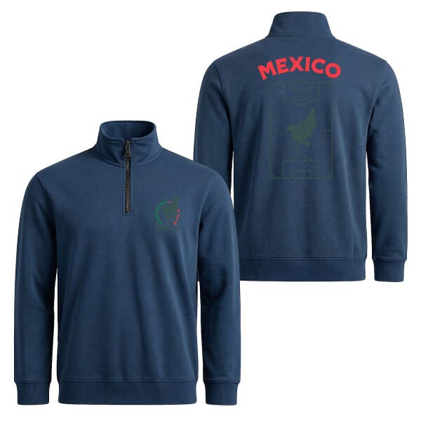 Meksika Dünya Kupası 2026 Yarım Fermuarlı Sweatshirt M - İndigo Mavisi