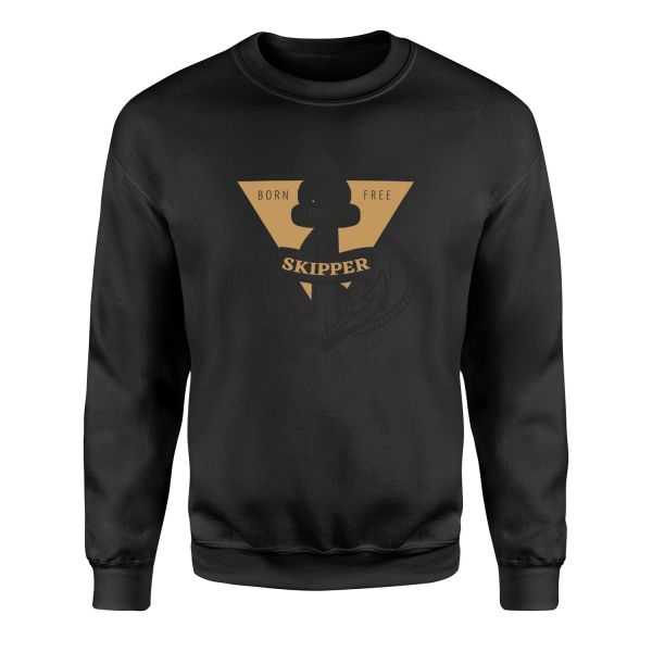 Skipper Denizci Sweatshirt XL - Siyah