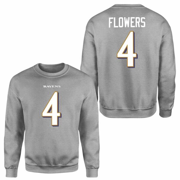 Zay Flowers Baltimore Ravens Sweatshirt L - Gri