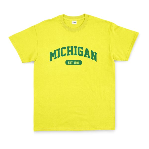 Michigan EST. 1989 Tişört M - Sarı