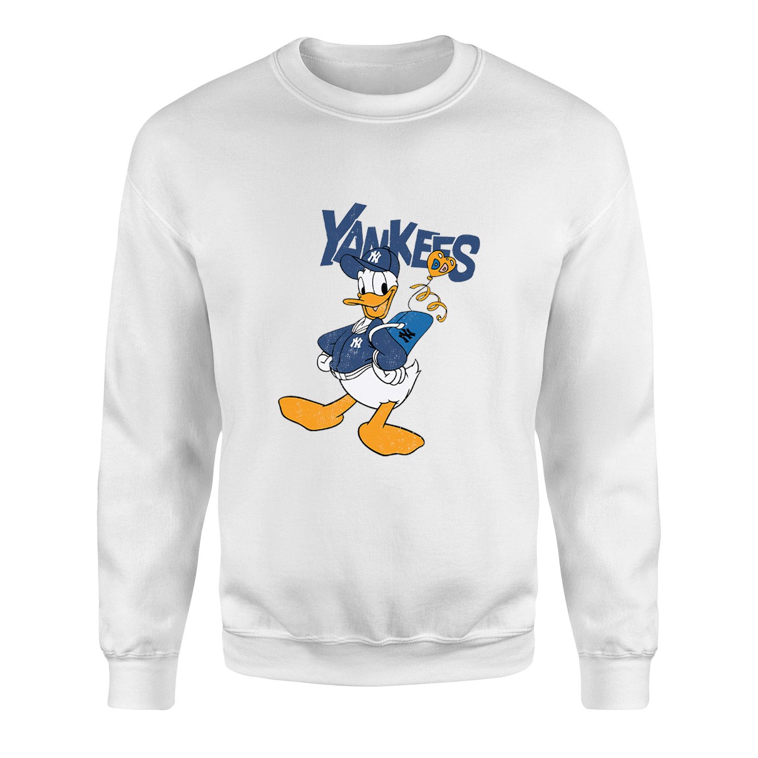 Donald Yankees Grunge Sweatshirt M - Beyaz