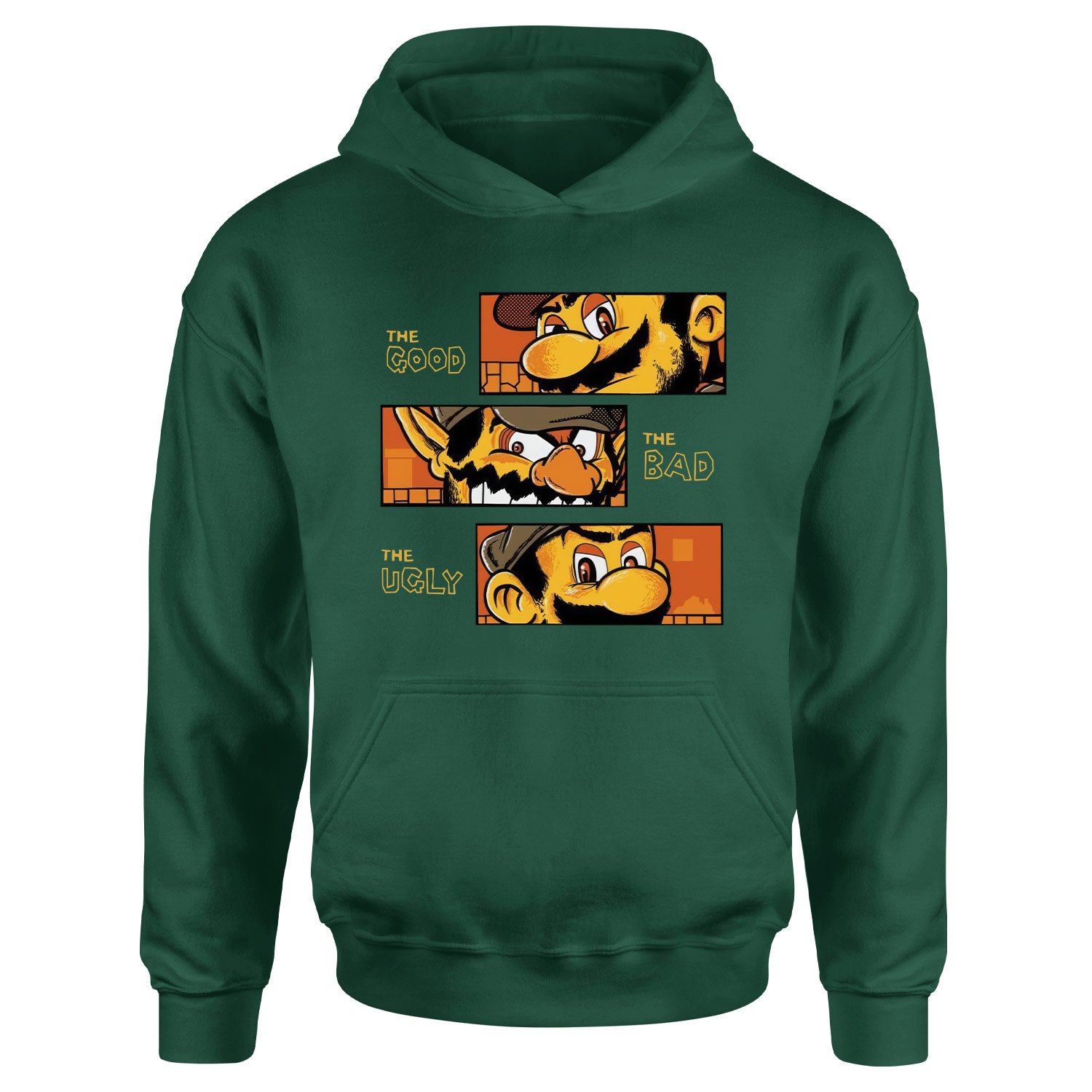 Mario Bros The Good, Bad & Ugly Hoodie S - Nefti Yeşili