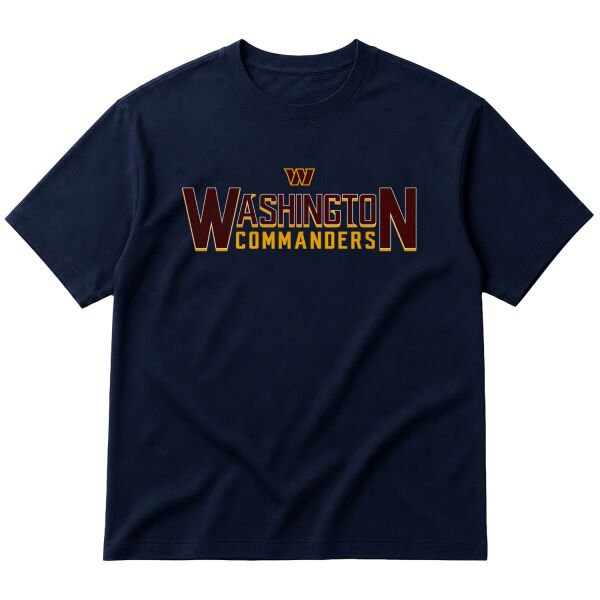 Washington Commanders | Burgundy & Gold Oversize Tişört S - İndigo Mavisi