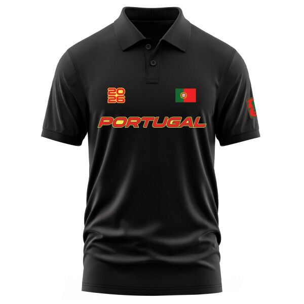 Portekiz 2026 Polo Tişört XL - Siyah