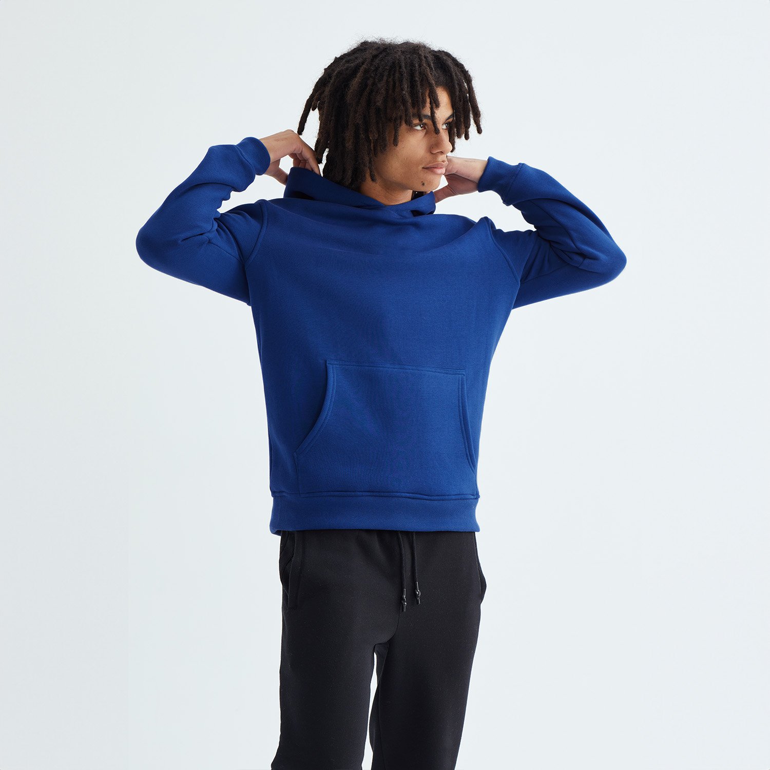 Baskısız Düz Casual Hoodie XXL - Lacivert