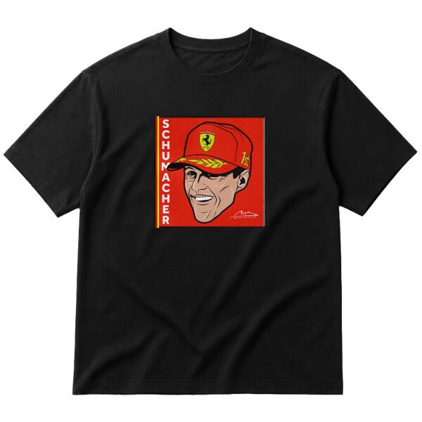 Michael Schumacher Design Oversize Tişört M - Siyah