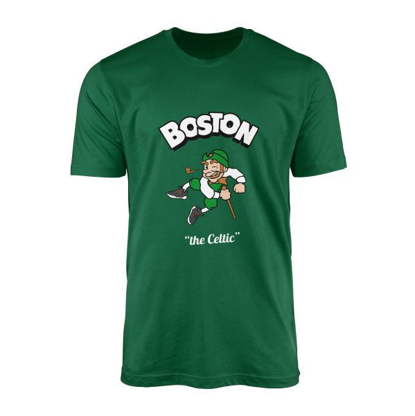 Celtics Cartoon Tişört L - Nefti Yeşili
