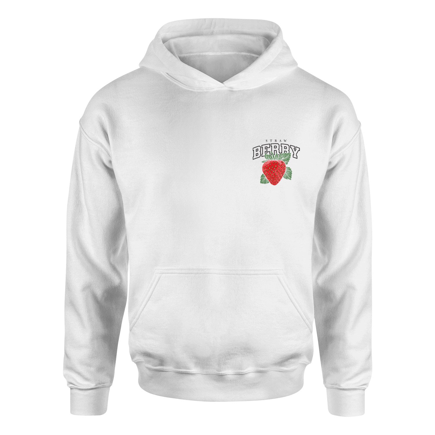 Strawberry Hoodie M - Beyaz