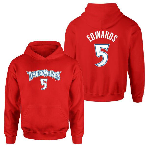 Anthony Edwards Minnesota Forma Hoodie XL - Kırmızı