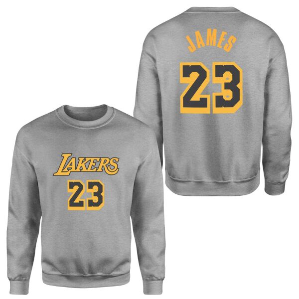 LeBron James 23 Lakers Black Sweatshirt L - Gri