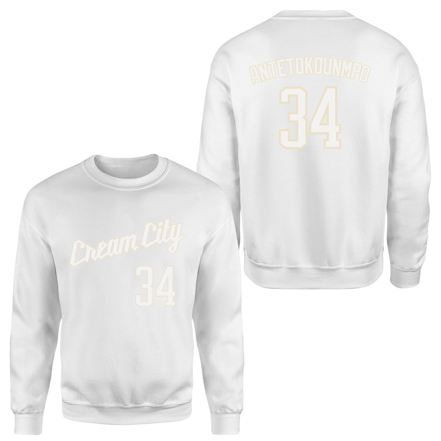 Giannis Antetokounmpo Milwaukee Forma Sweatshirt M - Beyaz