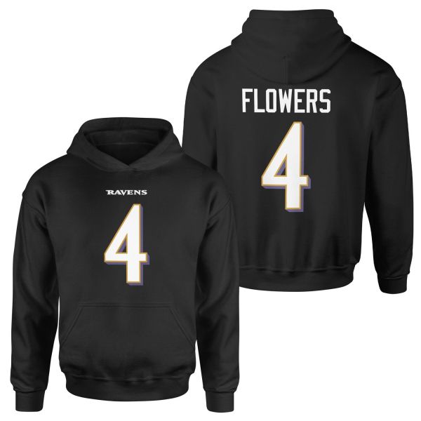 Zay Flowers Baltimore Ravens Hoodie XL - Siyah